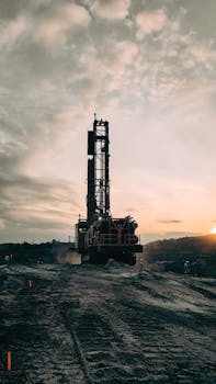 pexels photo 35592814 35592814 Dramatic scene of mining activities at sunset in Indonesia highlighting industrial machinery.